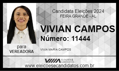 Candidato VIVIAN CAMPOS 2024 - FEIRA GRANDE - Eleições