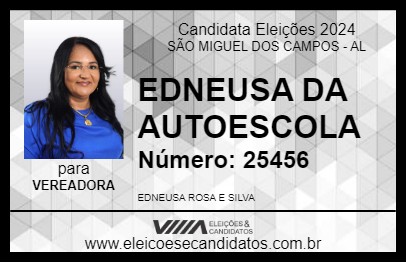 Candidato EDNEUSA DA AUTOESCOLA 2024 - SÃO MIGUEL DOS CAMPOS - Eleições