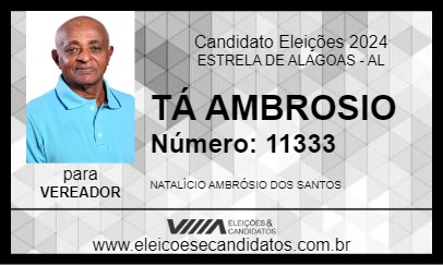 Candidato TÁ AMBROSIO 2024 - ESTRELA DE ALAGOAS - Eleições