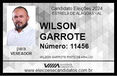 Candidato WILSON GARROTE 2024 - ESTRELA DE ALAGOAS - Eleições