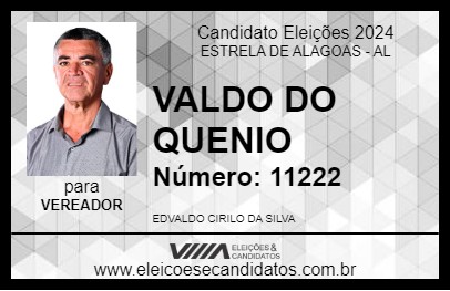 Candidato VALDO DO QUENIO 2024 - ESTRELA DE ALAGOAS - Eleições