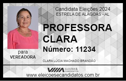 Candidato PROFESSORA CLARA 2024 - ESTRELA DE ALAGOAS - Eleições