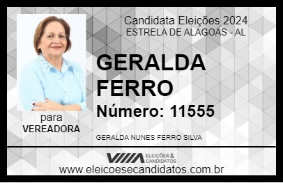 Candidato GERALDA FERRO 2024 - ESTRELA DE ALAGOAS - Eleições