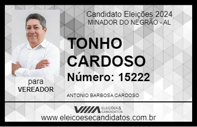 Candidato TONHO CARDOSO 2024 - MINADOR DO NEGRÃO - Eleições