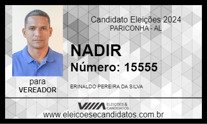 Candidato NADIR 2024 - PARICONHA - Eleições