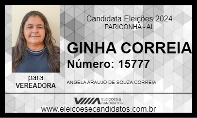 Candidato GINHA CORREIA 2024 - PARICONHA - Eleições