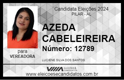 Candidato AZEDA CABELEIREIRA 2024 - PILAR - Eleições