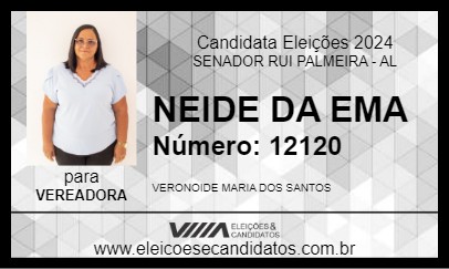 Candidato NEIDE DA EMA 2024 - SENADOR RUI PALMEIRA - Eleições