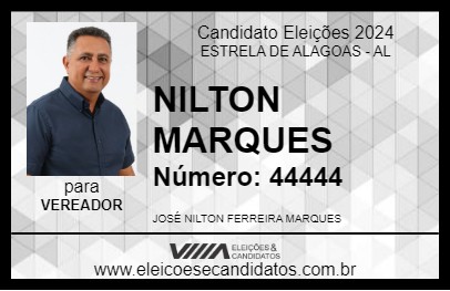 Candidato NILTON MARQUES 2024 - ESTRELA DE ALAGOAS - Eleições