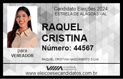 Candidato RAQUEL CRISTINA 2024 - ESTRELA DE ALAGOAS - Eleições