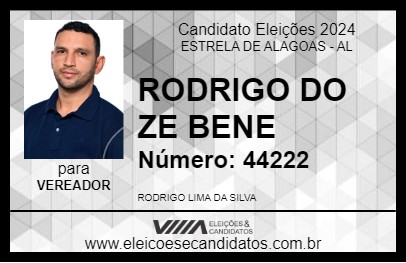 Candidato RODRIGO DO ZE BENE 2024 - ESTRELA DE ALAGOAS - Eleições