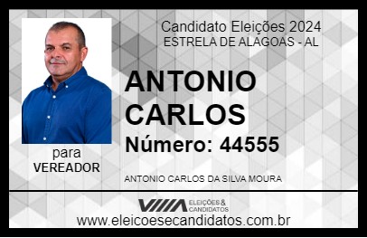 Candidato ANTONIO CARLOS 2024 - ESTRELA DE ALAGOAS - Eleições