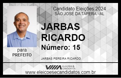 Candidato JARBAS RICARDO 2024 - SÃO JOSÉ DA TAPERA - Eleições