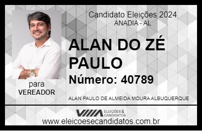 Candidato ALAN DO ZÉ PAULO 2024 - ANADIA - Eleições