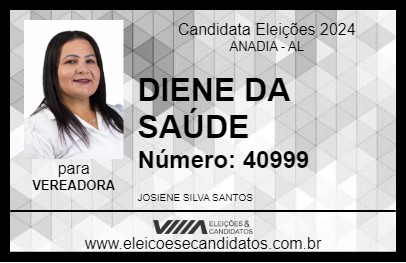 Candidato DIENE DA SAÚDE 2024 - ANADIA - Eleições