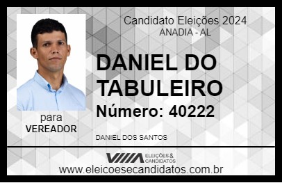 Candidato DANIEL DO TABULEIRO 2024 - ANADIA - Eleições