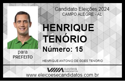 Candidato HENRIQUE TENÓRIO 2024 - CAMPO ALEGRE - Eleições