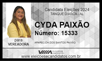 Candidato CYDA PAIXÃO 2024 - TANQUE D\ARCA - Eleições