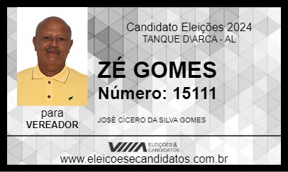 Candidato ZÉ GOMES 2024 - TANQUE D\ARCA - Eleições