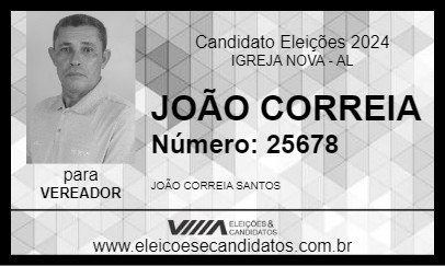 Candidato JOÃO CORREIA 2024 - IGREJA NOVA - Eleições