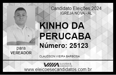 Candidato KINHO DA PERUCABA 2024 - IGREJA NOVA - Eleições