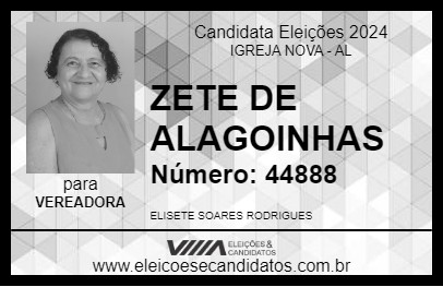 Candidato ZETE DE ALAGOINHAS 2024 - IGREJA NOVA - Eleições