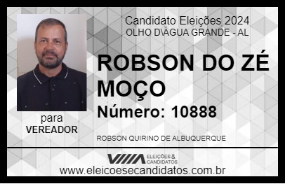 Candidato ROBSON DO ZÉ MOÇO 2024 - OLHO D\ÁGUA GRANDE - Eleições