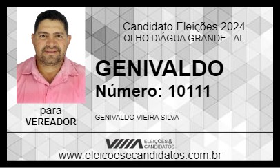 Candidato GENIVALDO 2024 - OLHO D\ÁGUA GRANDE - Eleições