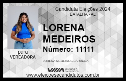 Candidato LORENA MEDEIROS 2024 - BATALHA - Eleições