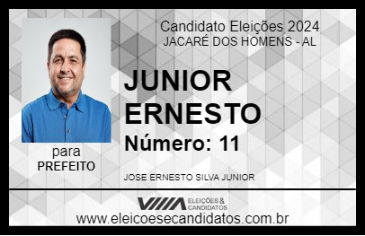 Candidato JUNIOR ERNESTO 2024 - JACARÉ DOS HOMENS - Eleições