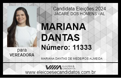 Candidato MARIANA DANTAS 2024 - JACARÉ DOS HOMENS - Eleições