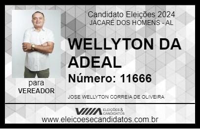 Candidato WELLYTON DA SAMAMBAIA 2024 - JACARÉ DOS HOMENS - Eleições