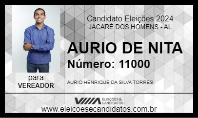 Candidato AURIO DE NITA 2024 - JACARÉ DOS HOMENS - Eleições