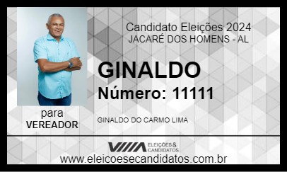 Candidato GINALDO 2024 - JACARÉ DOS HOMENS - Eleições