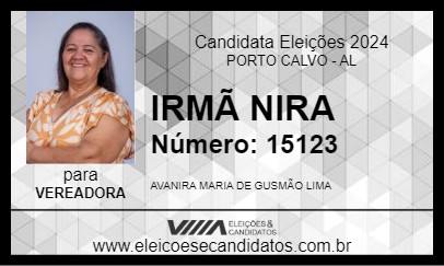 Candidato IRMÃ NIRA 2024 - PORTO CALVO - Eleições