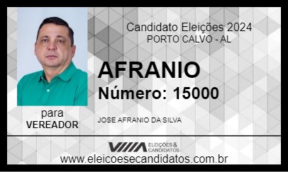 Candidato AFRANIO 2024 - PORTO CALVO - Eleições