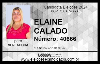 Candidato ELAINE CALADO 2024 - PORTO CALVO - Eleições