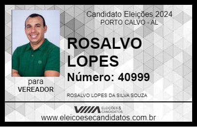 Candidato ROSALVO LOPES 2024 - PORTO CALVO - Eleições