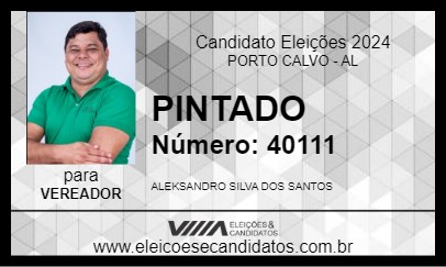 Candidato PINTADO 2024 - PORTO CALVO - Eleições