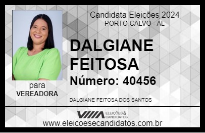 Candidato DALGIANE FEITOSA 2024 - PORTO CALVO - Eleições