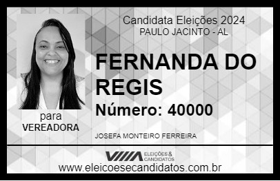 Candidato FERNANDA DO REGIS 2024 - PAULO JACINTO - Eleições