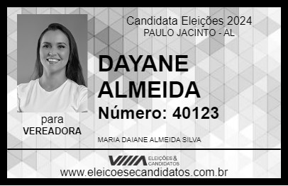 Candidato DAYANE ALMEIDA 2024 - PAULO JACINTO - Eleições