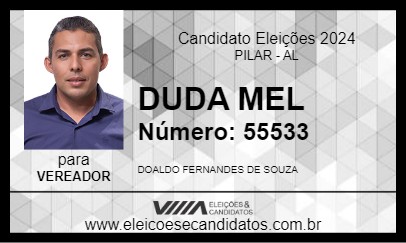 Candidato DUDA MEL 2024 - PILAR - Eleições