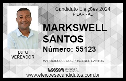 Candidato MARKSWELL SANTOS 2024 - PILAR - Eleições