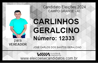 Candidato CARLINHOS GERALCINO 2024 - CAMPO GRANDE - Eleições