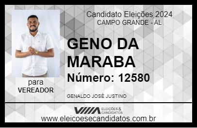 Candidato GENO DA MARABA 2024 - CAMPO GRANDE - Eleições