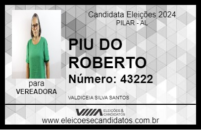 Candidato PIU DO ROBERTO 2024 - PILAR - Eleições