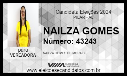 Candidato NAILZA GOMES 2024 - PILAR - Eleições