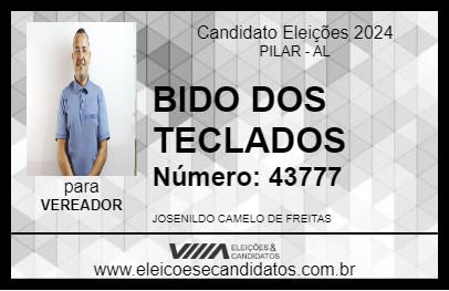 Candidato BIDO DOS TECLADOS 2024 - PILAR - Eleições