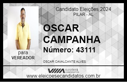 Candidato OSCAR CAMPANHA 2024 - PILAR - Eleições